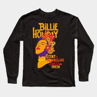 Billie's Blossoms: A Tribute to Jazz Icon Billie Holiday Long Sleeve T-Shirt
